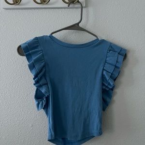 Zara cropped ruffle shirt